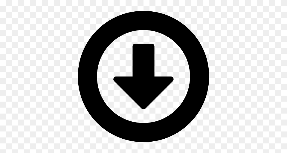 Arrow Circle O Down Arrow Circle Down Circle Icon With, Gray Png