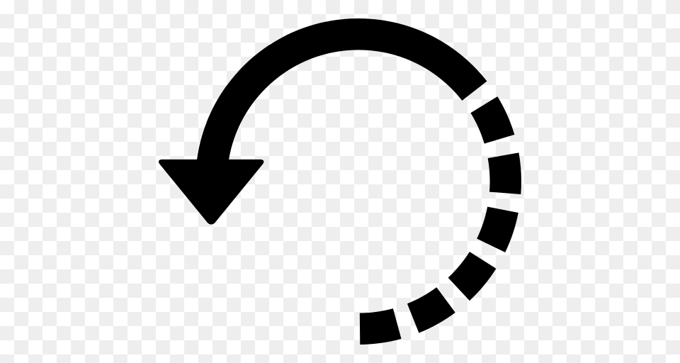 Arrow Circle With Half Broken Line Icon, Gray Free Transparent Png