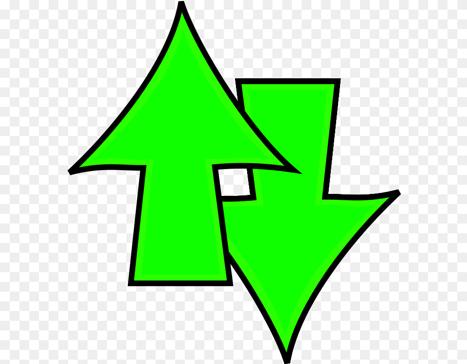 Arrow Clipart Up And Down Green Arrow Up And Down Up And Down Clip Art, Symbol, Recycling Symbol Png Image