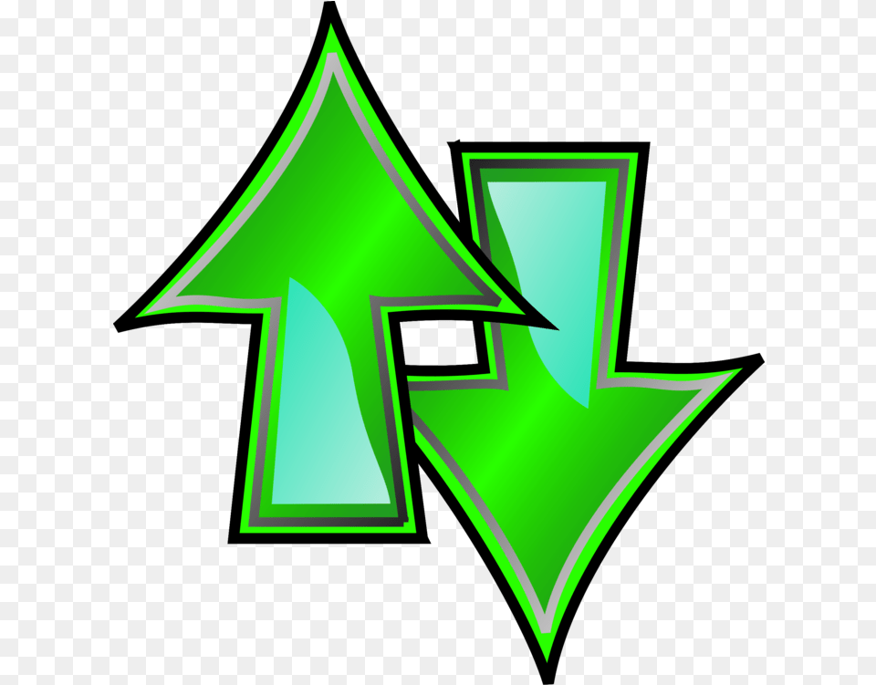 Arrow Computer Icons Download Color Up Down Arrow Up And Clipart Arrows, Green, Symbol, Recycling Symbol Png