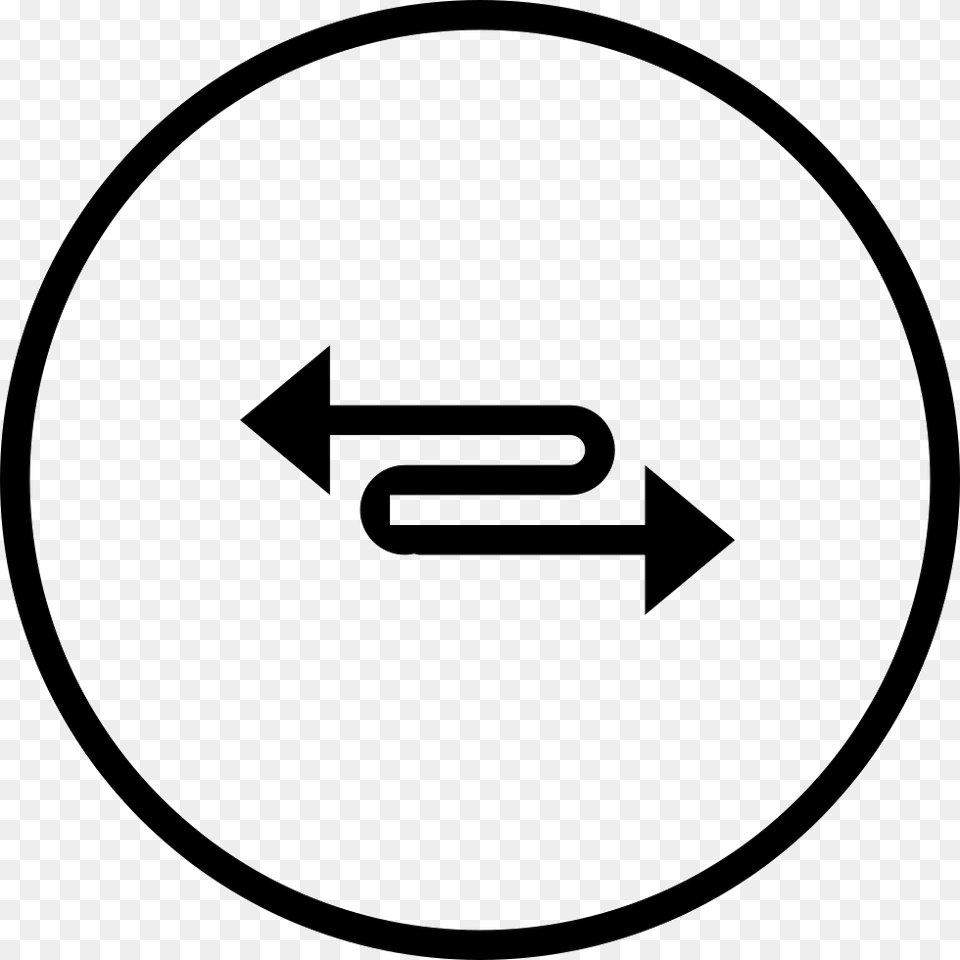 Arrow Curve Pointing Sides In Outlined Circular Button Rosa De Saron Horizonte, Symbol, Sign Free Png