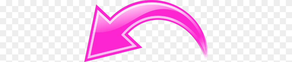 Arrow Curved Pink Left Signs Symbolarrowscurved Arrow Clipart, Purple, Logo Png