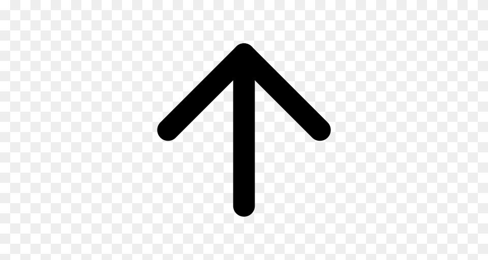 Arrow Direction Pointing Top Up Icon, Gray Free Png