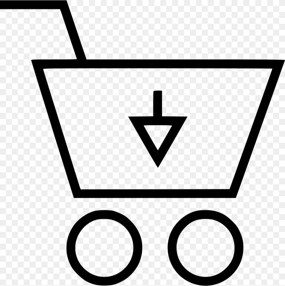 Arrow Down Cart Black And White Nurse Clipart, Stencil, Triangle, Symbol Png