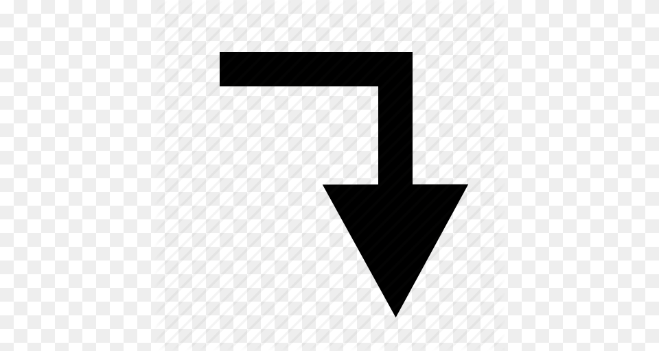 Arrow Down Left Side Sign Icon, Device, Hoe, Tool Free Png Download