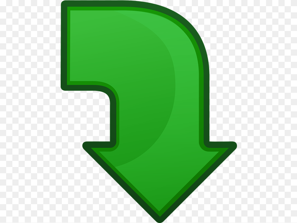 Arrow Down Pointing Vector Graphic On Pixabay Animated Next Arrow, Green, Symbol, Number, Text Free Png Download