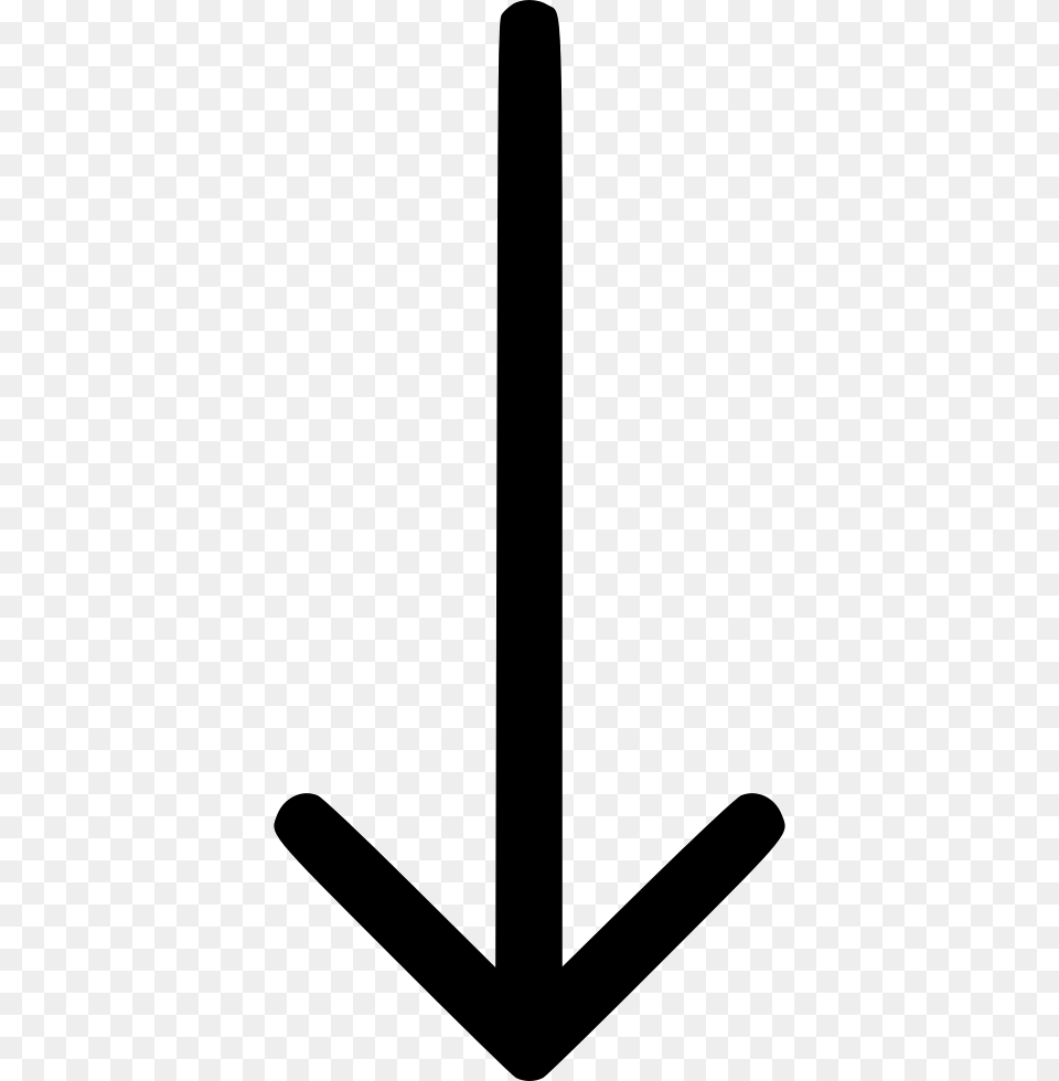 Arrow Fall Long Arrow Down, Furniture, Cross, Symbol Png Image