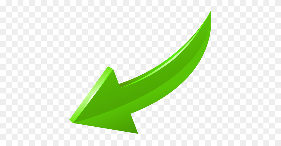 Arrow Green Curve Bottom Left, Blade, Dagger, Knife, Weapon Free Transparent Png