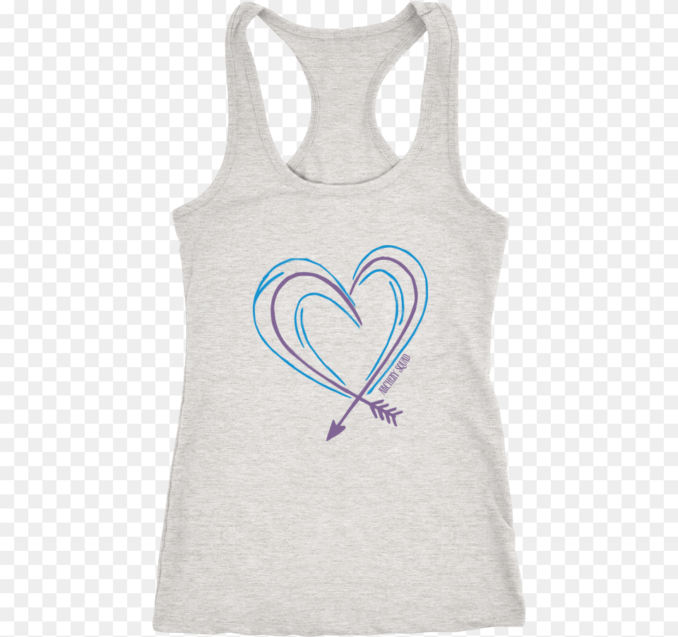 Arrow Heart Doodle Heather Grey Tank Active Tank, Clothing, Tank Top, Person Free Png