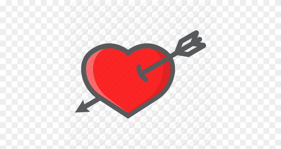 Arrow Heart Holiday Love Pierced Romantic Valentine Icon Free Png Download