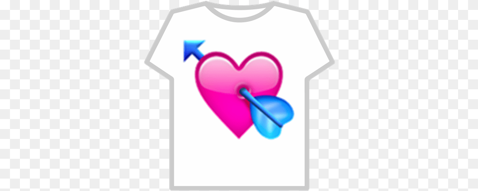 Arrow In Heart Emoji Roblox Emoji De Corazon Con Flecha, Clothing, T-shirt Png Image