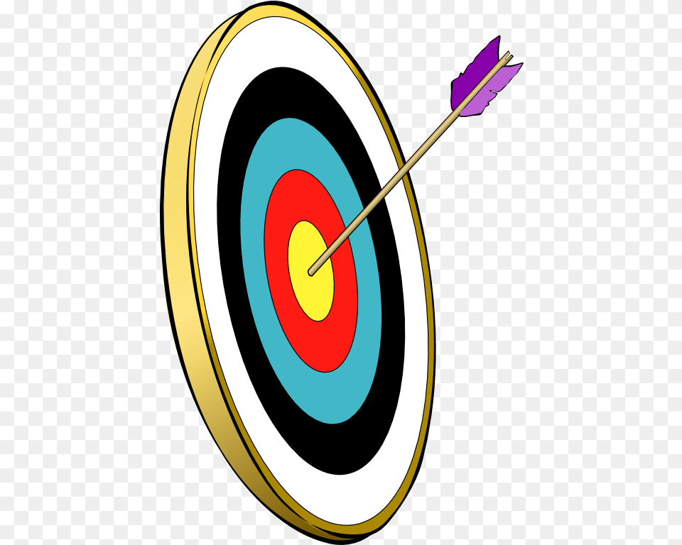 Arrow In The Gold Clipart I2clipart Royalty Free Public Archery Cartoon Transparent, Weapon, Smoke Pipe, Bow Png Image