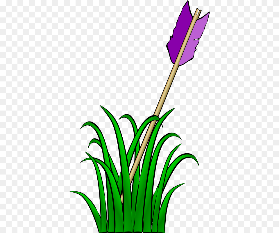 Arrow In The Grass Vector Graphic Vectorhqcom Grass Clip Art, Weapon, Person, Spear Free Png