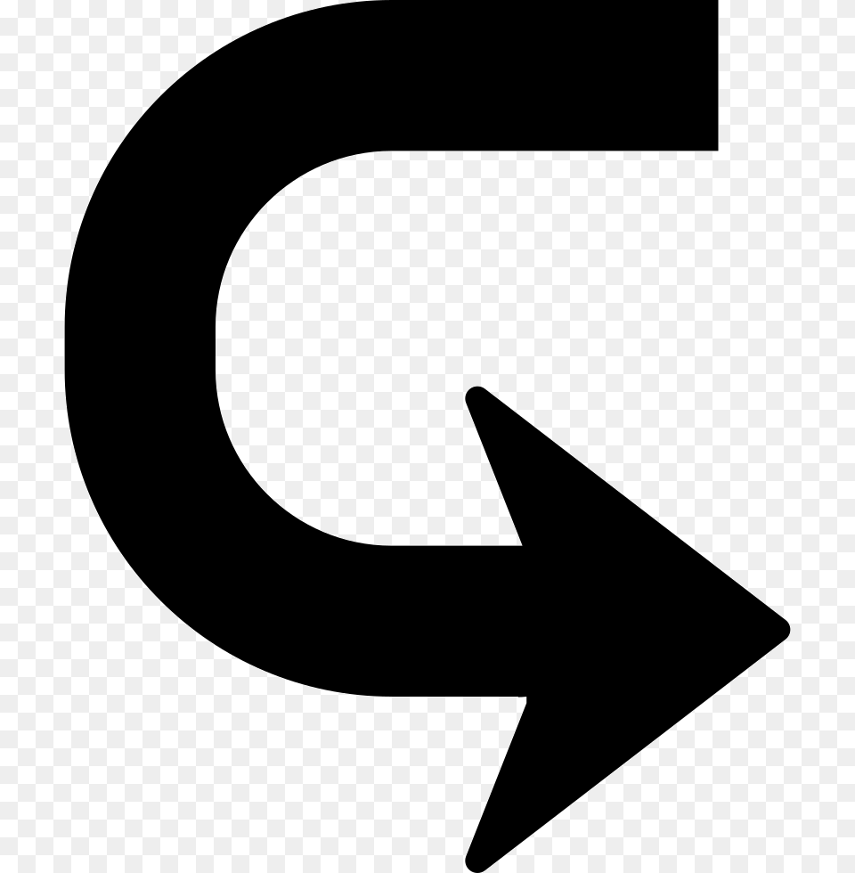 Arrow In U Shape To Turn U Shaped Arrow, Symbol, Text Free Transparent Png