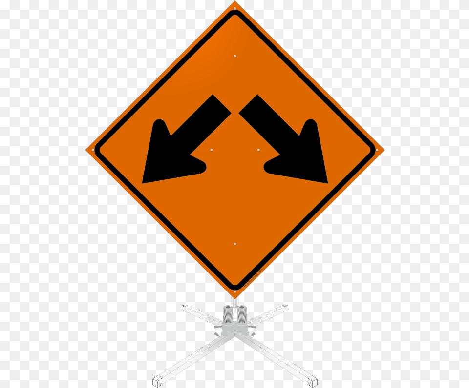 Arrow Left And Right Symbol Roll Up Sign Warning Sign That Has Two Arrows, Road Sign Free Transparent Png