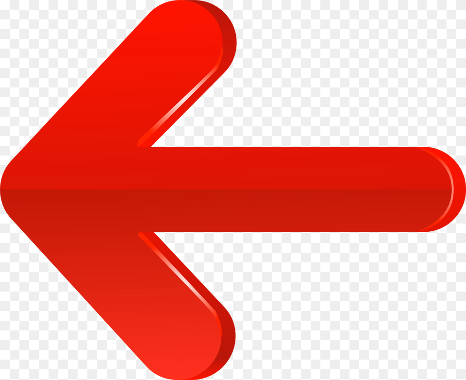 Arrow Left Red Transparent Clip Art Image Left Red Arrow, Symbol, Sign, Logo Free Png