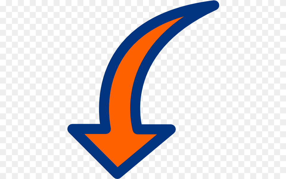 Arrow Orange Blue Fleche Vers Le Bas, Logo, Astronomy, Moon, Nature Png Image