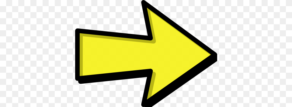 Arrow Outline Yellow Right Signs Symbolarrowsarrows Green Arrow Pointing Right, Arrowhead, Symbol, Weapon, Sign Free Png
