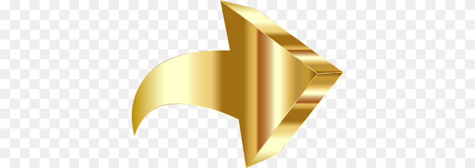 Arrow Pointer Direction Navigation 3d Arrow, Gold, Logo, Symbol Free Png Download