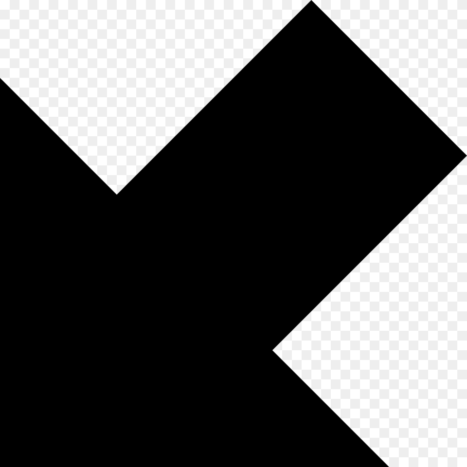 Arrow Pointing Bottom Left Down Diagonal Arrow, Silhouette, Symbol, Cross Free Png