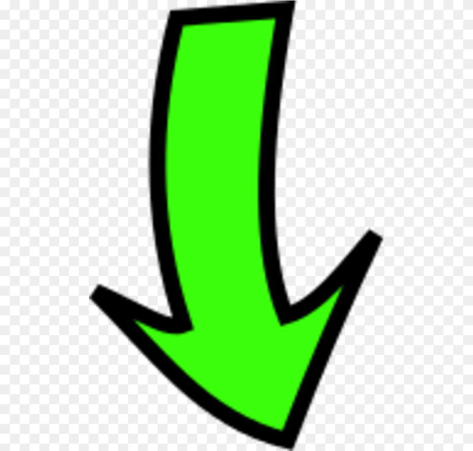 Arrow Pointing Down Curved Green Curved Arrow Clip Art Arrow Pointing Down, Symbol, Text Free Png