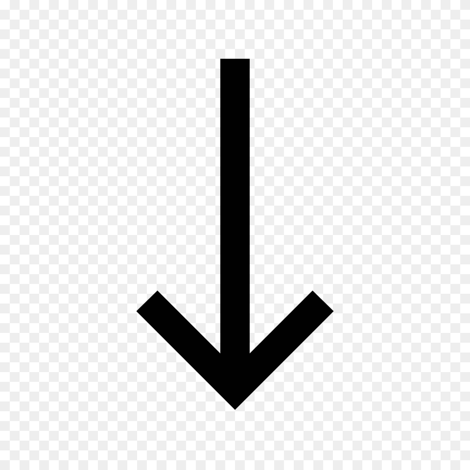 Arrow Pointing Down Icon, Gray Free Png