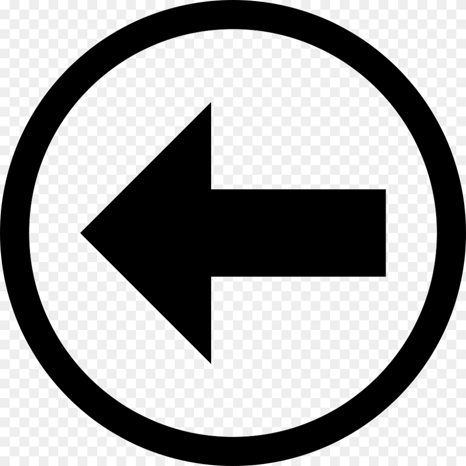 Arrow Pointing Left In A Circle Flecha Apuntando Hacia La Izquierda, Sign, Symbol Png Image