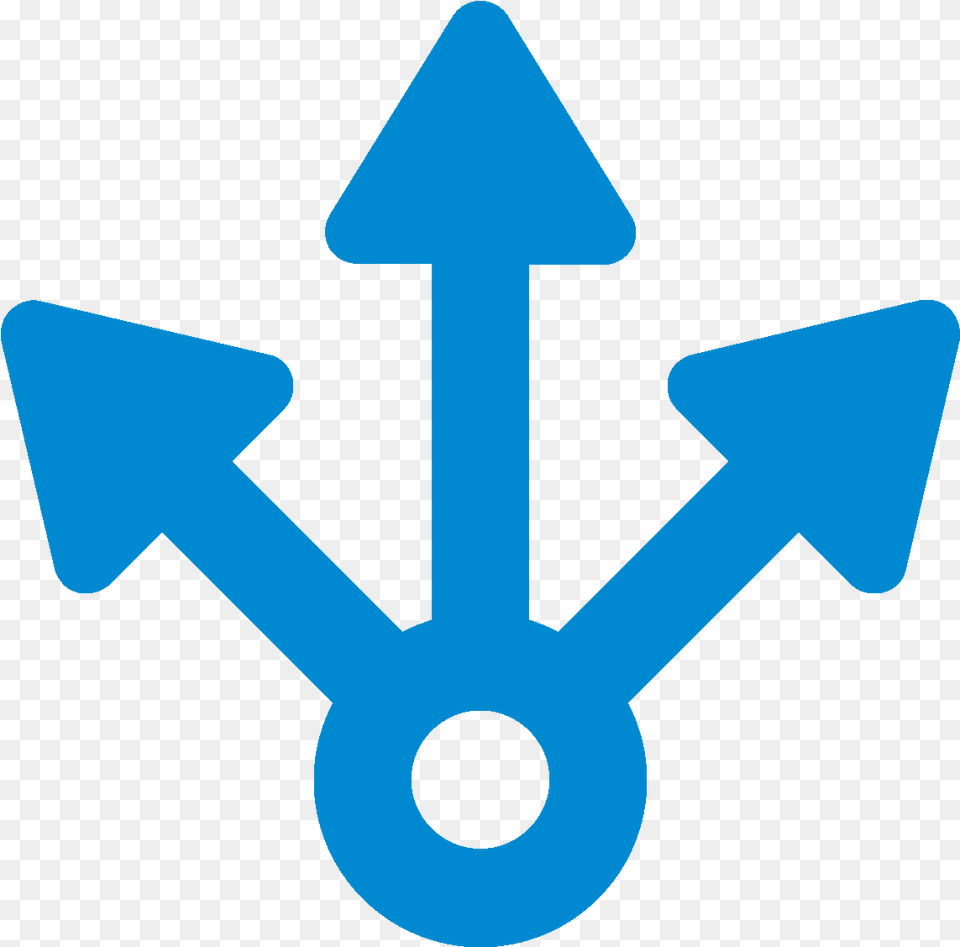 Arrow Pointing Three Direction, Electronics, Hardware, Hook, Cross Free Transparent Png