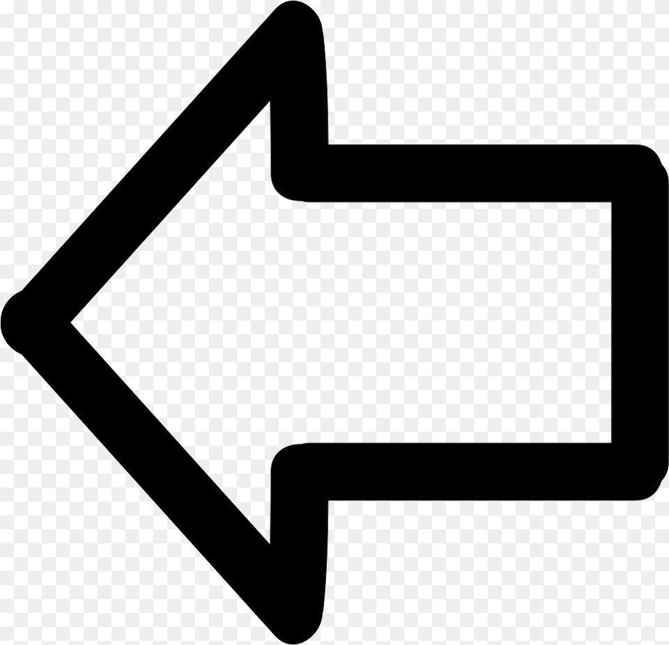 Arrow Pointing To Left Hand Drawn Outline Arrow Pointing Left, Sign, Symbol, Road Sign Png