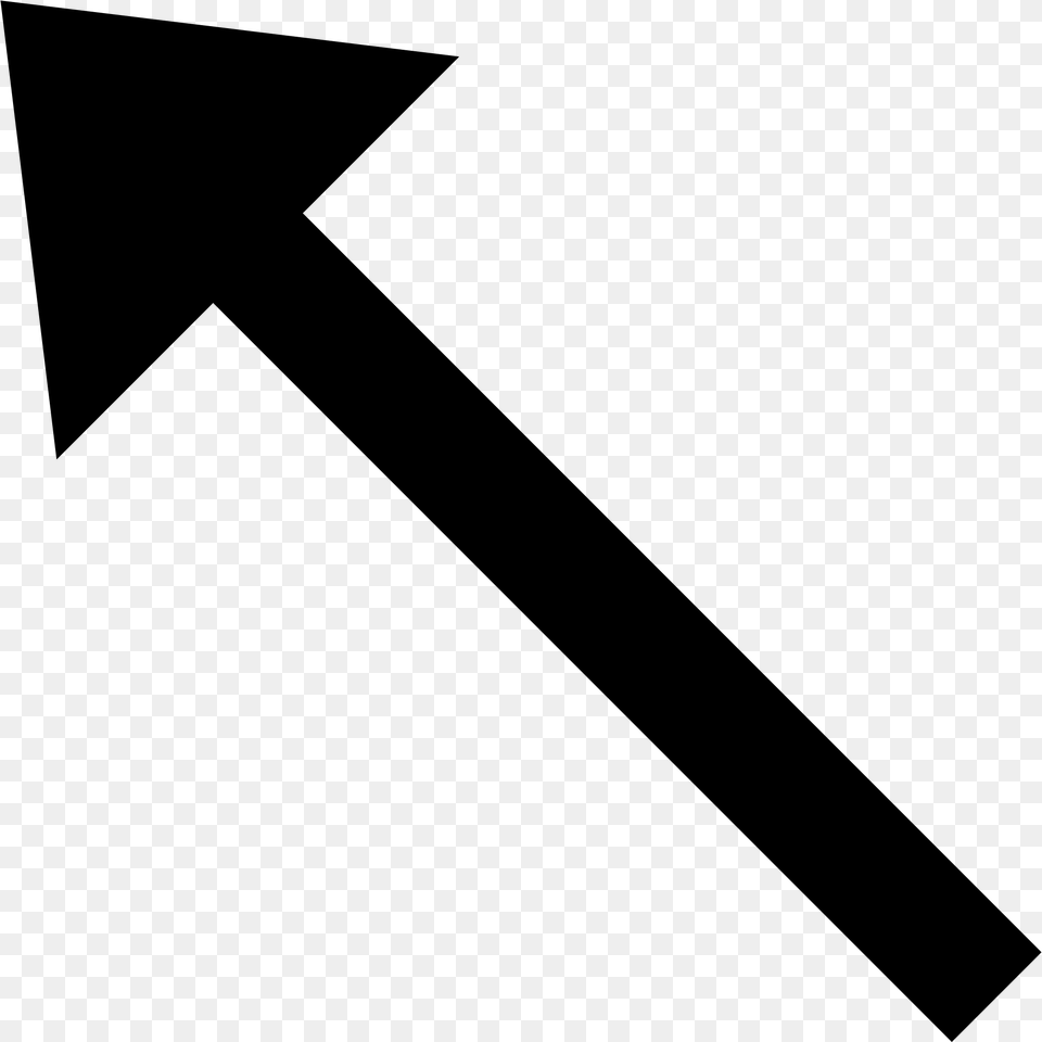 Arrow Pointing Up And To The Left, Gray Free Png