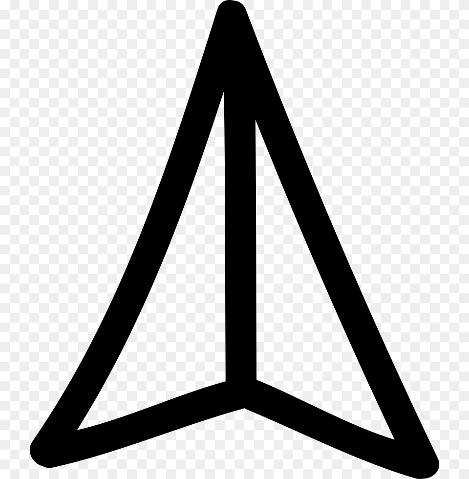 Arrow Pointing Up Hand Drawn Symbol Arrow, Triangle Free Png