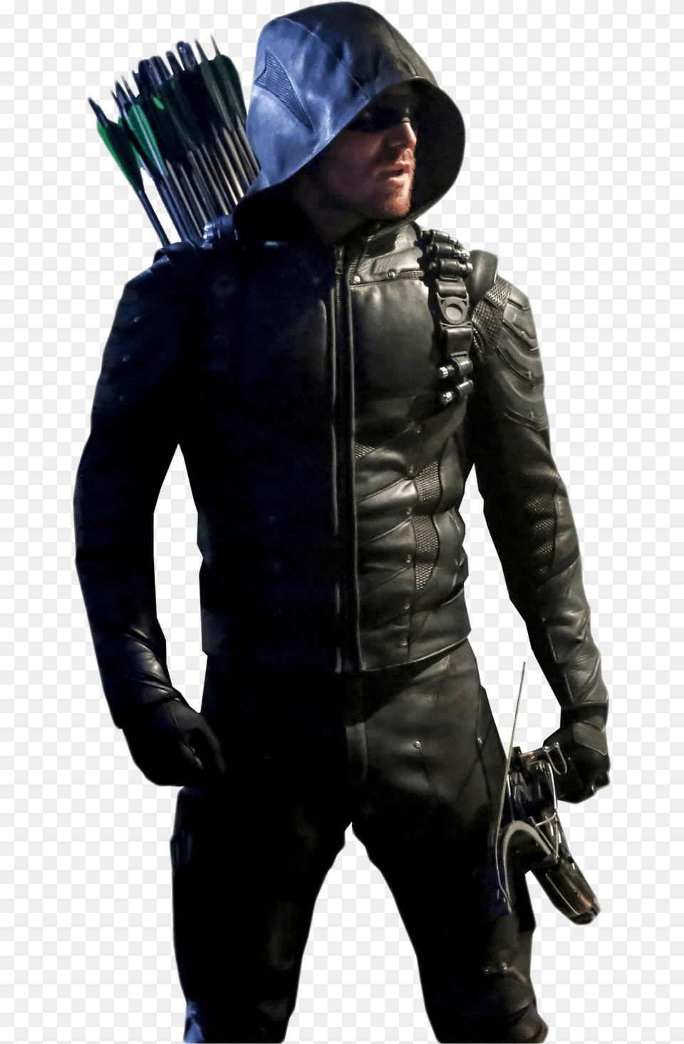 Arrow Season 5 Green Arrow, Jacket, Clothing, Coat, Person Png Image