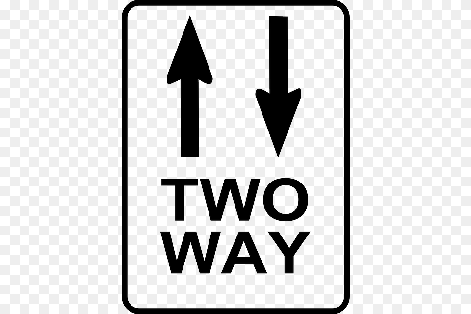 Arrow Sign Black Two White Way Road Arrows Arrow Two Way Road Signs, Symbol, Road Sign, Weapon Png