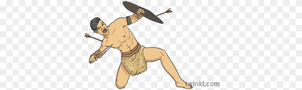 Arrow Striking Warrior Illustration Twinkl Cartoon, Person, Art Free Png