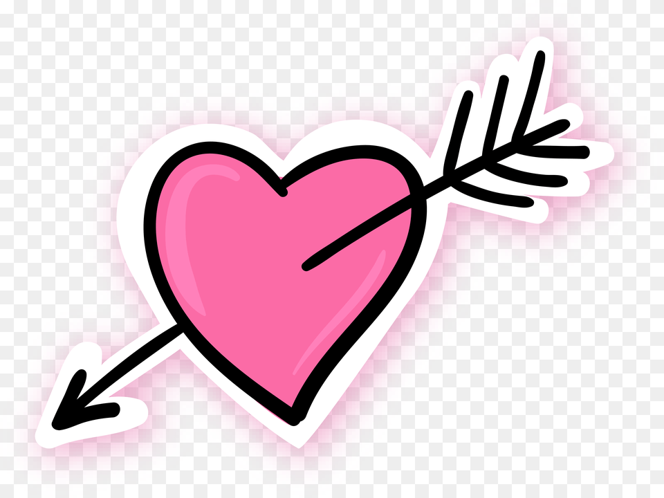 Arrow Through The Heart Pink Blue Pink Heart With Arrow Heart With Arrow Through, Dynamite, Weapon Free Png