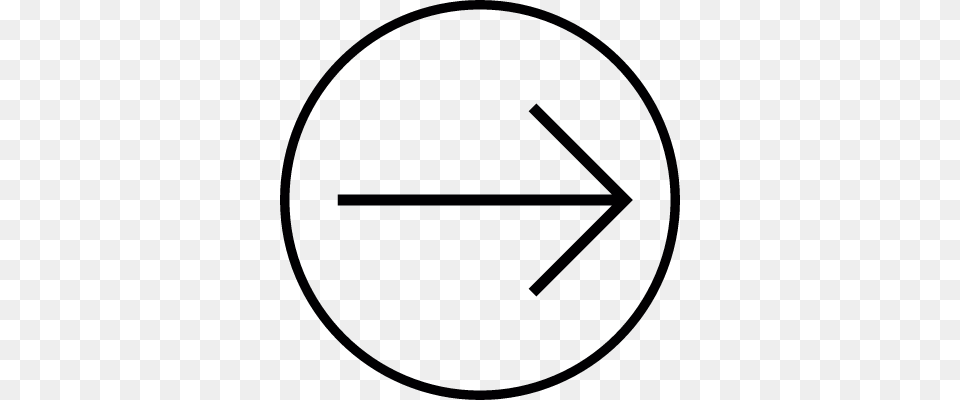 Arrow To The Right Inside A Circle Outline Vector Icon, Lighting Png