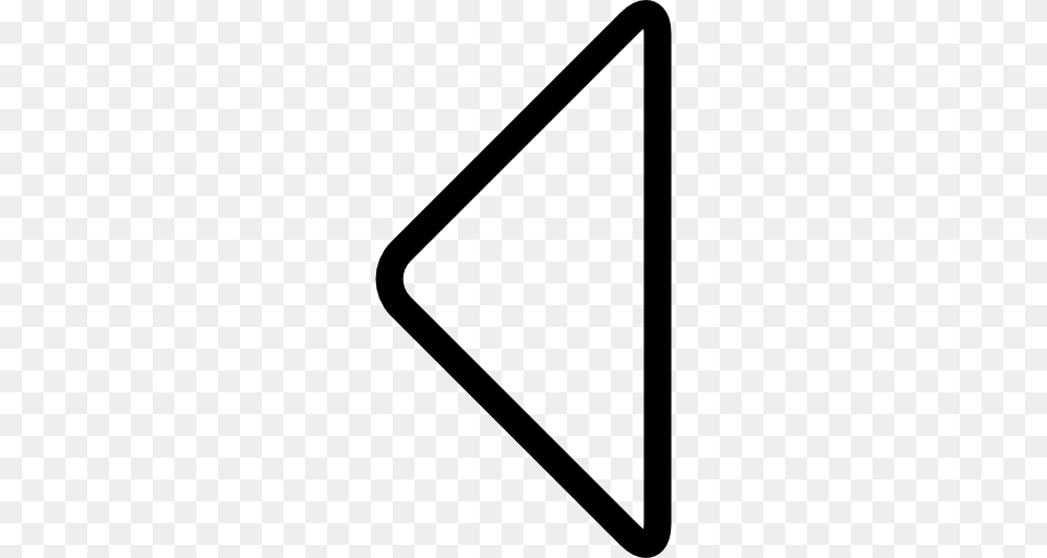 Arrow Triangle Outline Pointing Left, Sign, Symbol, Road Sign Free Transparent Png