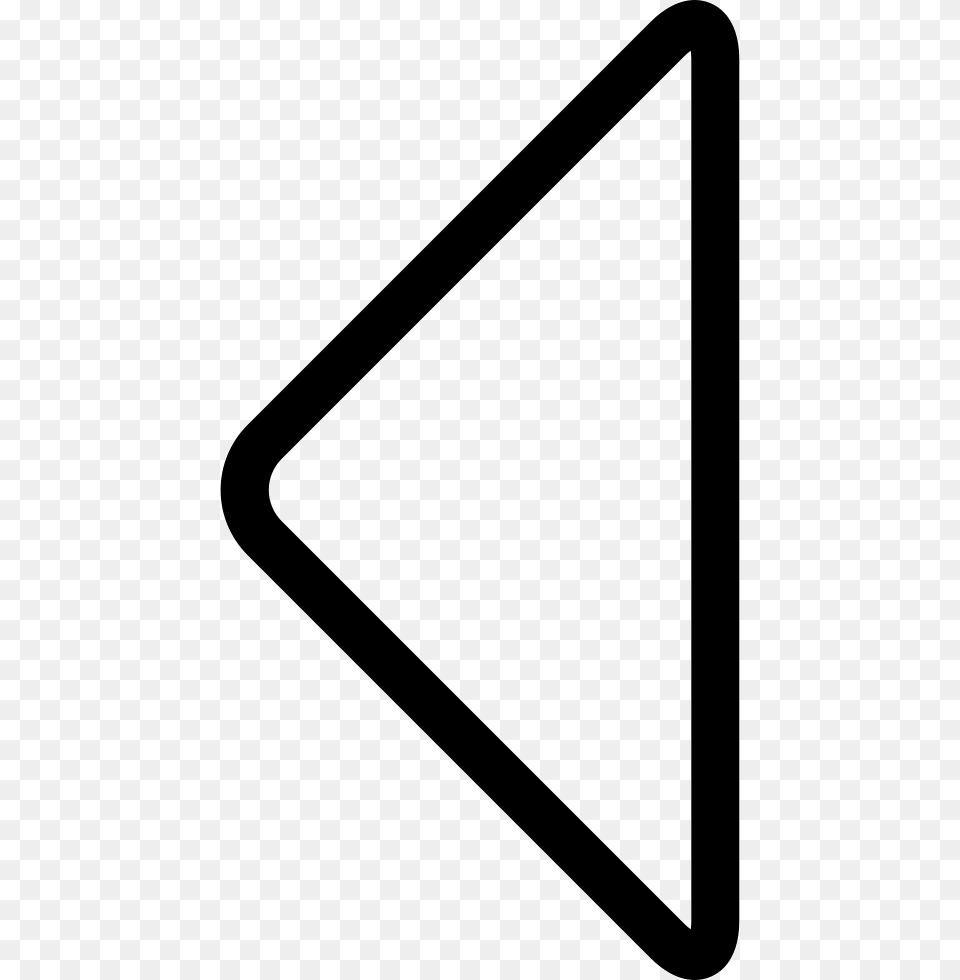 Arrow Triangle Outline Pointing Left, Sign, Symbol, Smoke Pipe Free Png