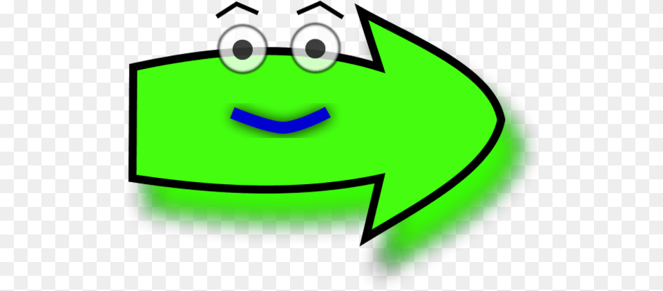 Arrow With Funny Eyes Pointing Right Clipart Funny Arrow Cartoon Arrow Pointing Right, Green, Disk, Ball, Sport Free Png