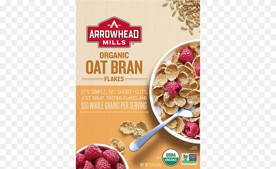 Arrowhead Mills Hojuelas De Avena 340 G Arrowhead Mills Cereal Organic, Advertisement, Raspberry, Produce, Plant Free Png Download