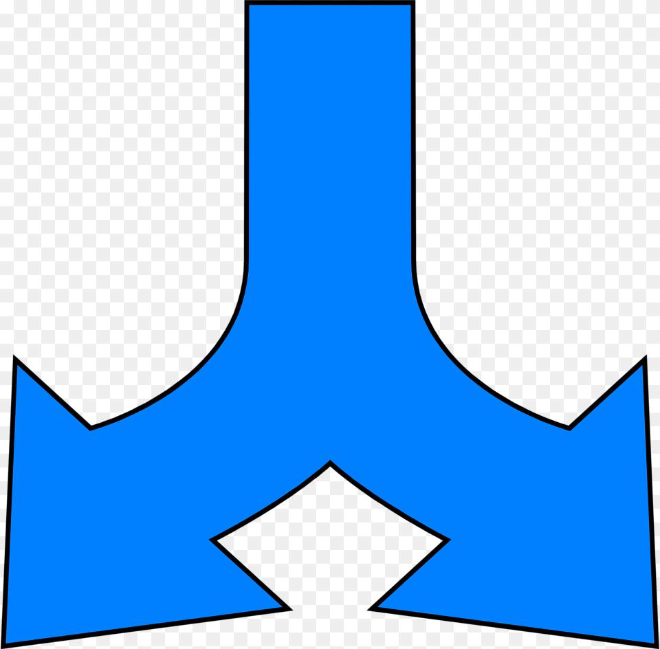 Arrows Blue Free Stock Photo Illustration Of A Blue Split Down, Symbol, Logo Png Image