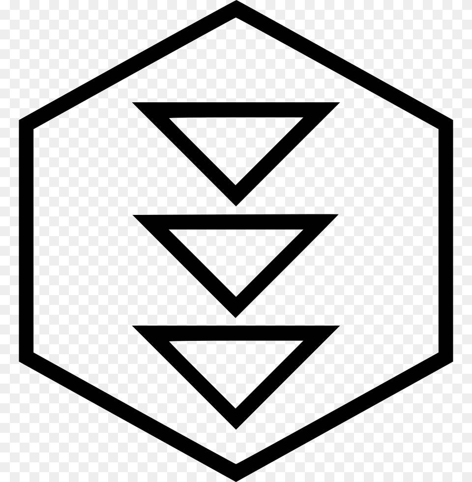 Arrows Down Hexagon Comments Hexagon Geometric Shape, Symbol Png Image