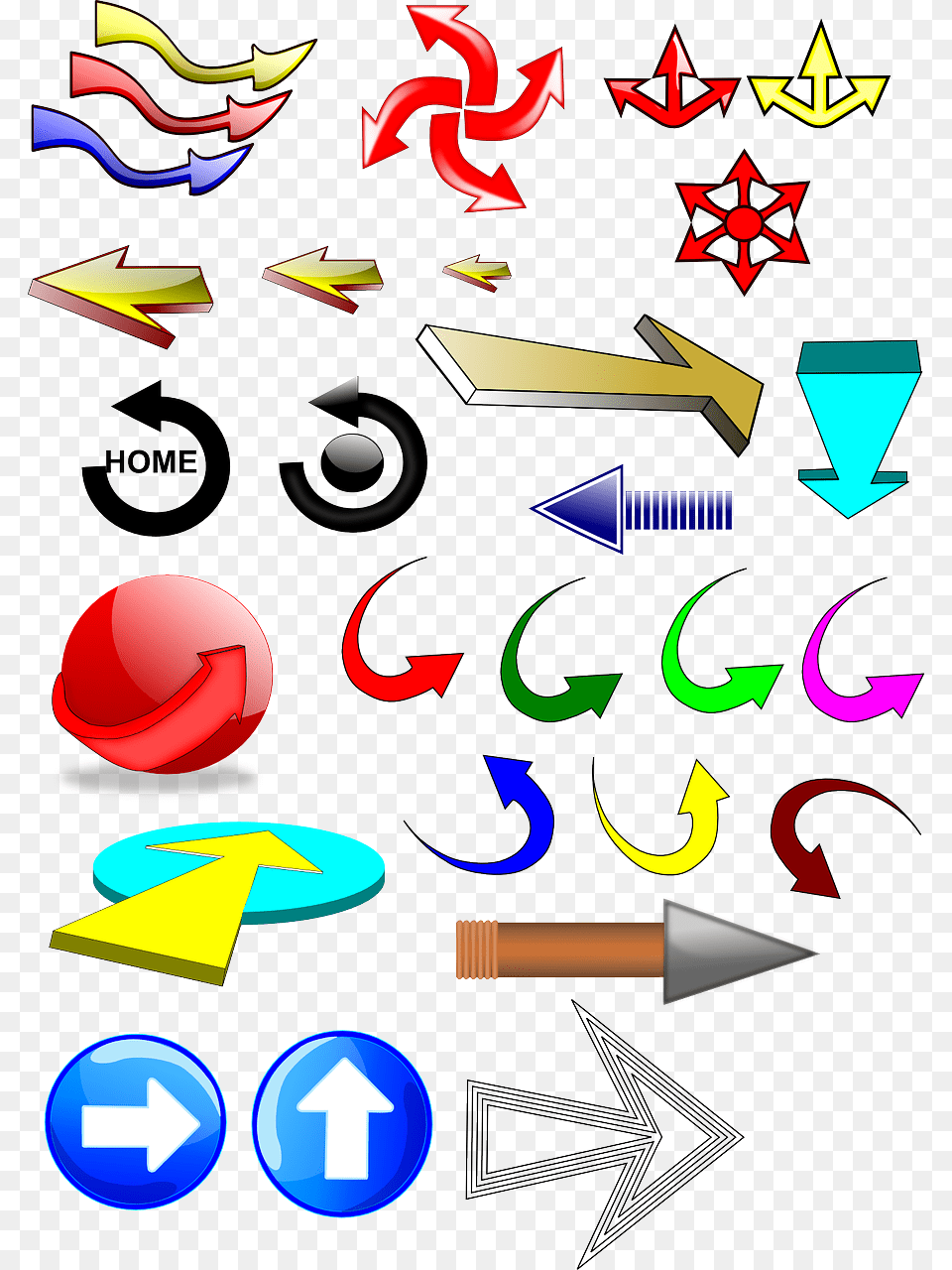 Arrows Glossy Icons Set Colors Image Arrows, Symbol, Text Png