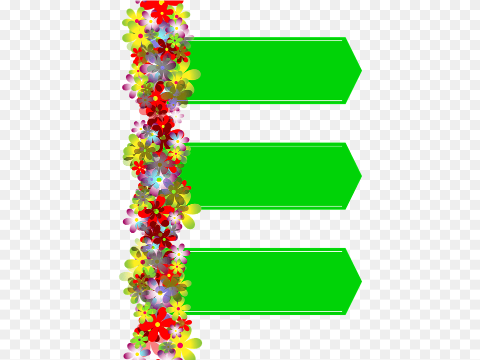 Arrows Green Flowers Floral Pattern Banner Green Arrow Banner, Accessories, Flower, Flower Arrangement, Ornament Free Transparent Png