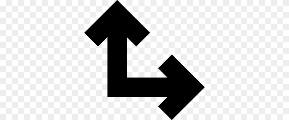 Arrows In Right Angle Vector 2 Direction Arrow, Gray Free Png