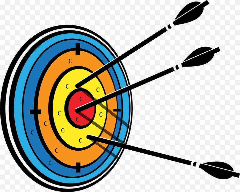 Arrows In The Target Clipart, Weapon, Bow, Darts, Game Free Png