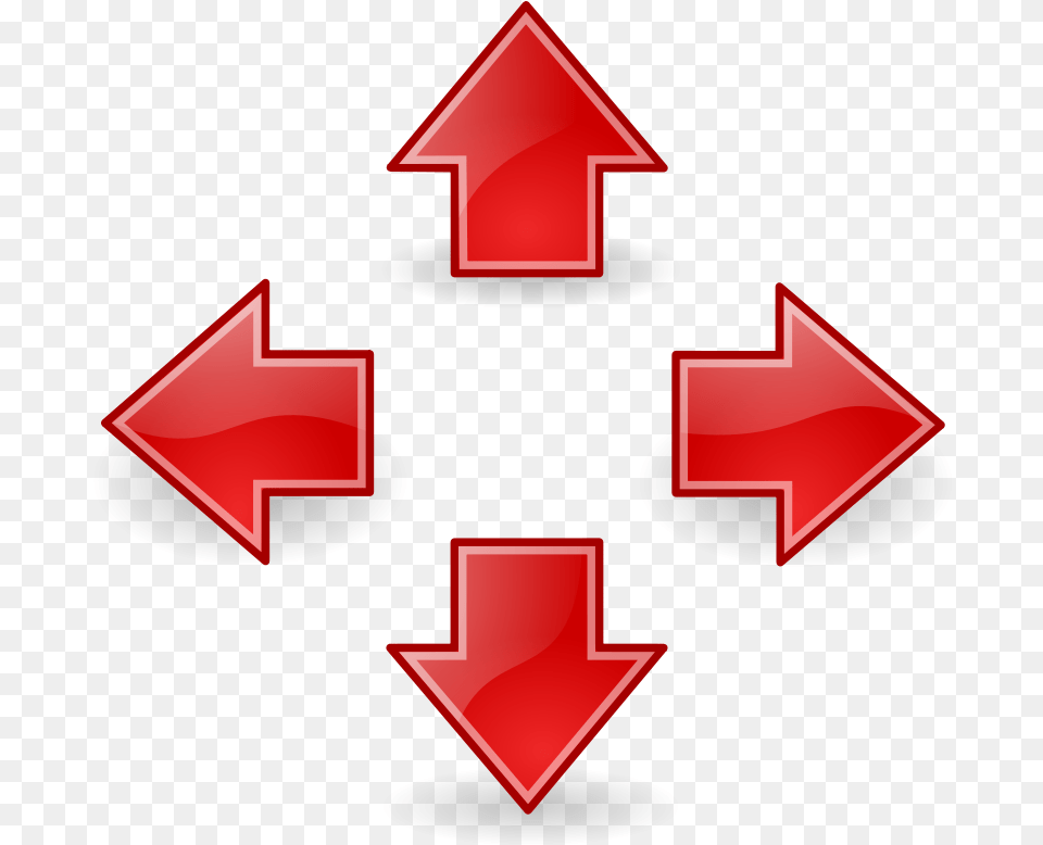 Arrows Red Set Up Down Left Right Glossy Arrow Down Red, First Aid, Symbol, Logo Png