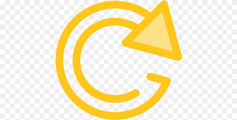 Arrows Reload Orientation Loading Direction Ui Icon Reload Yellow, Symbol, Sign Png