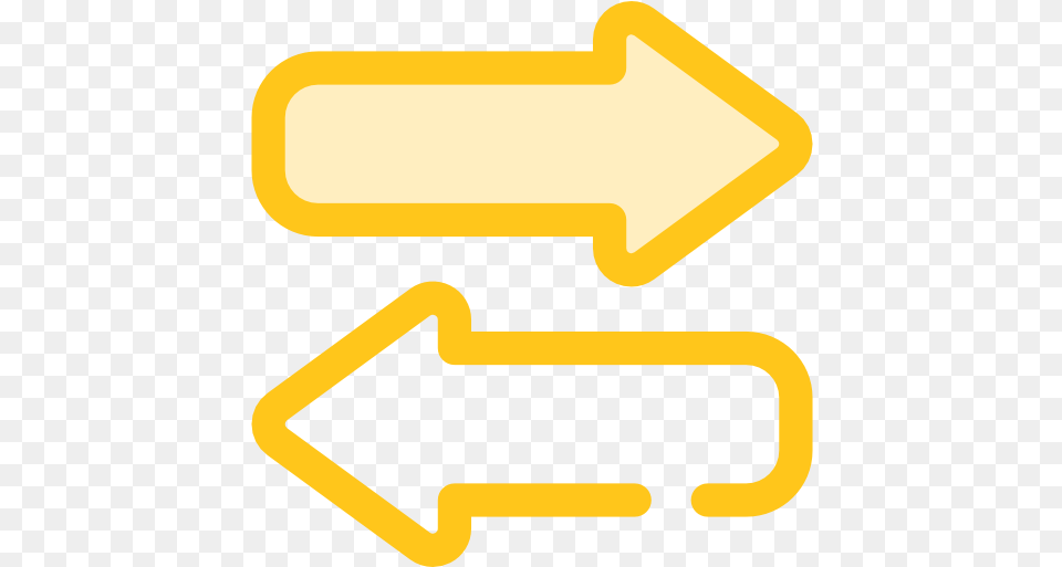 Arrows Right Left Interface Transfer Gold Icon Bi Directional Icon, Sign, Symbol, Road Sign, Smoke Pipe Free Transparent Png