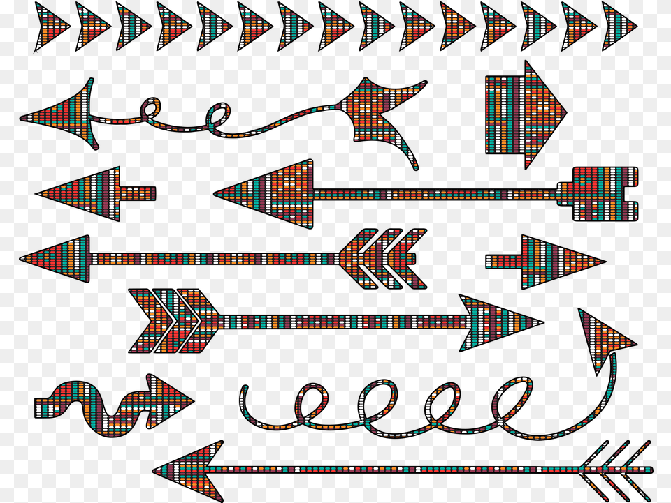Arrows Tribal Boho Vintage Flechas, Pattern, Art, Graphics, Baby Free Png